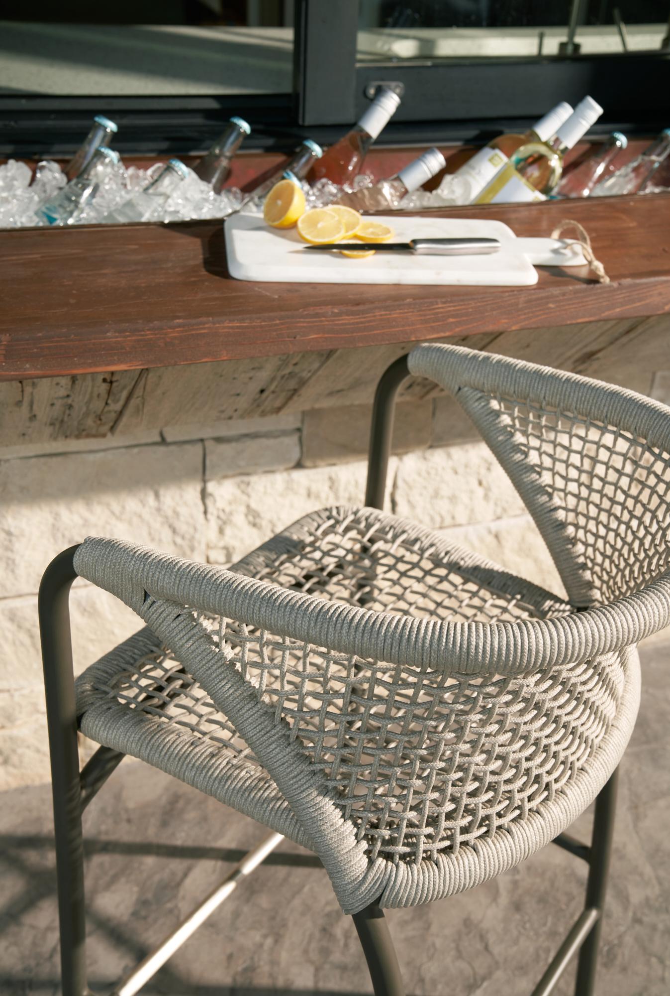 Enzo Outdoor Counter Stool FSS01 - Buff, Rope en vente 1