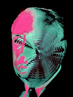 Retro Alfred Hitchcock - Pop Art, Photograph in Pink and Blue from the 1960s