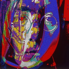 Retro John Lennon - Beatles, Pop Art, in Red, Purple and Yellow