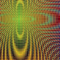 Three Pattern Interference-  1960s Op Art Photograph, Geometric, Blue, Orange