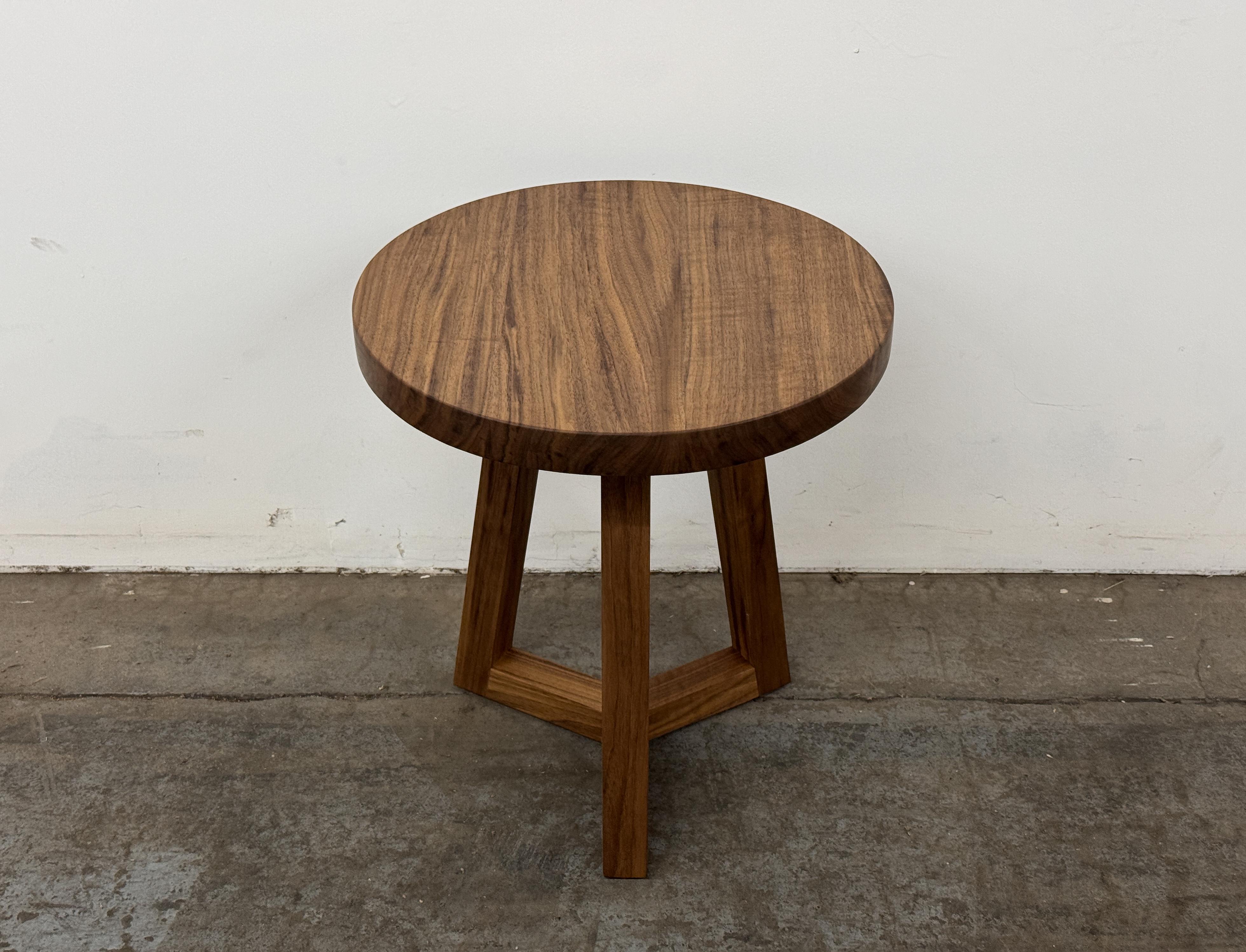 American ENZO Round Side Table, Solid Wood End Table, Pedestal Table, Custom Table For Sale