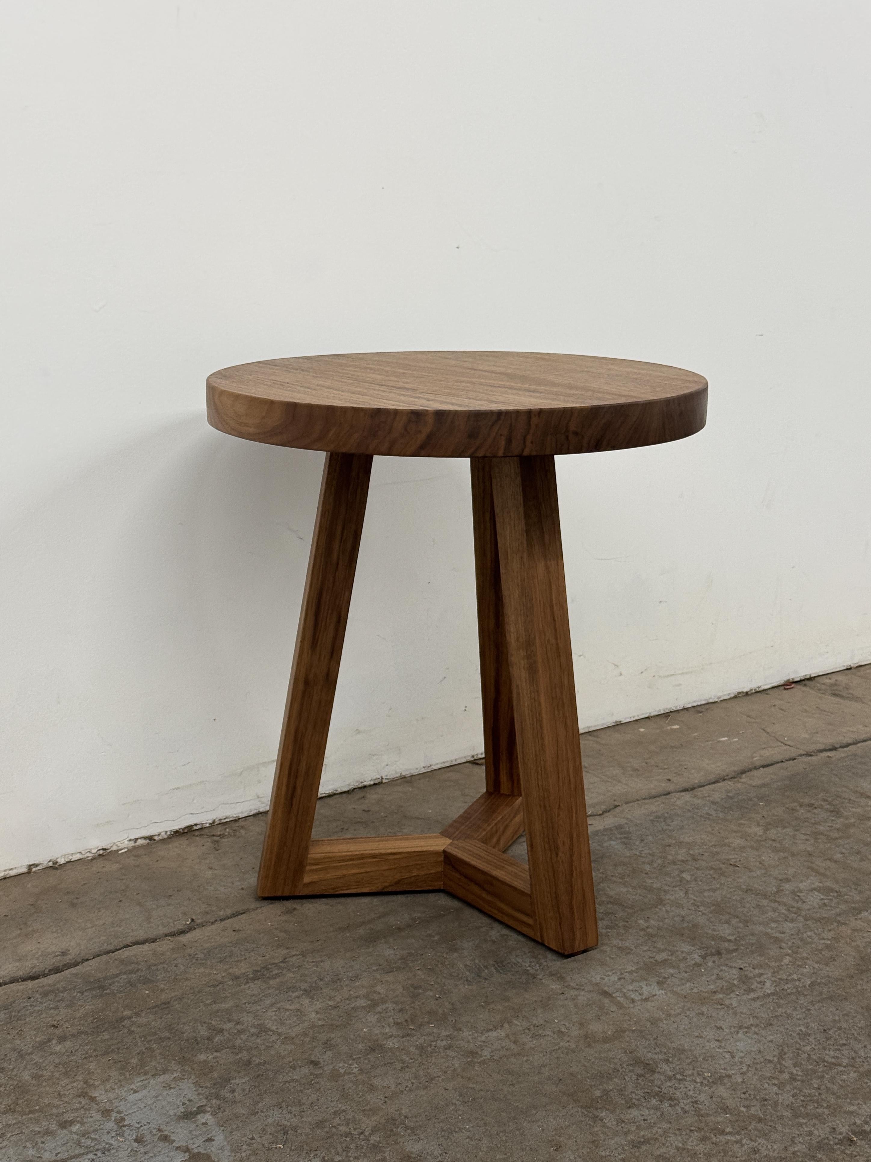 ENZO Round Side Table, Solid Wood End Table, Pedestal Table, Custom Table In New Condition For Sale In Portland, OR