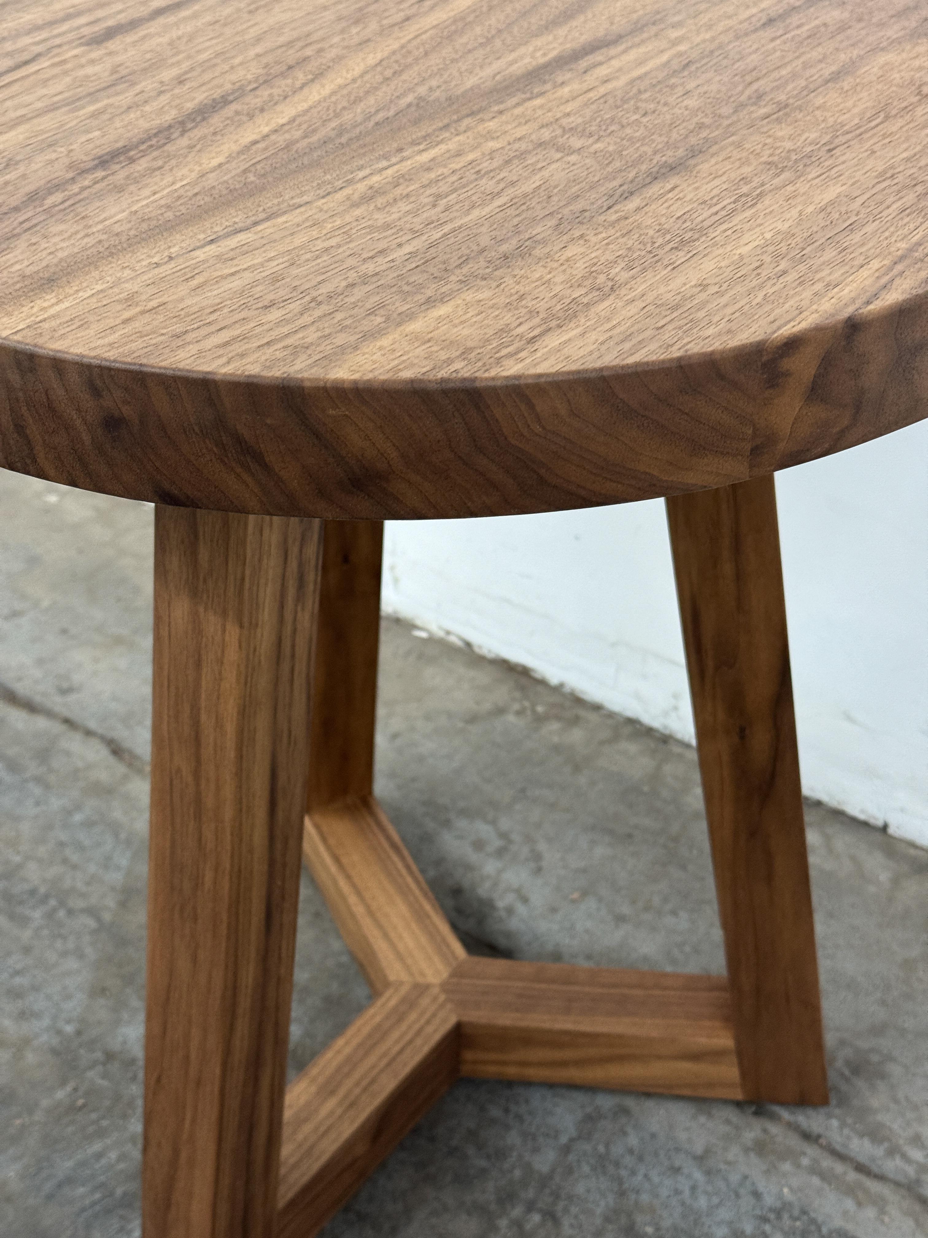 Contemporary ENZO Round Side Table, Solid Wood End Table, Pedestal Table, Custom Table For Sale