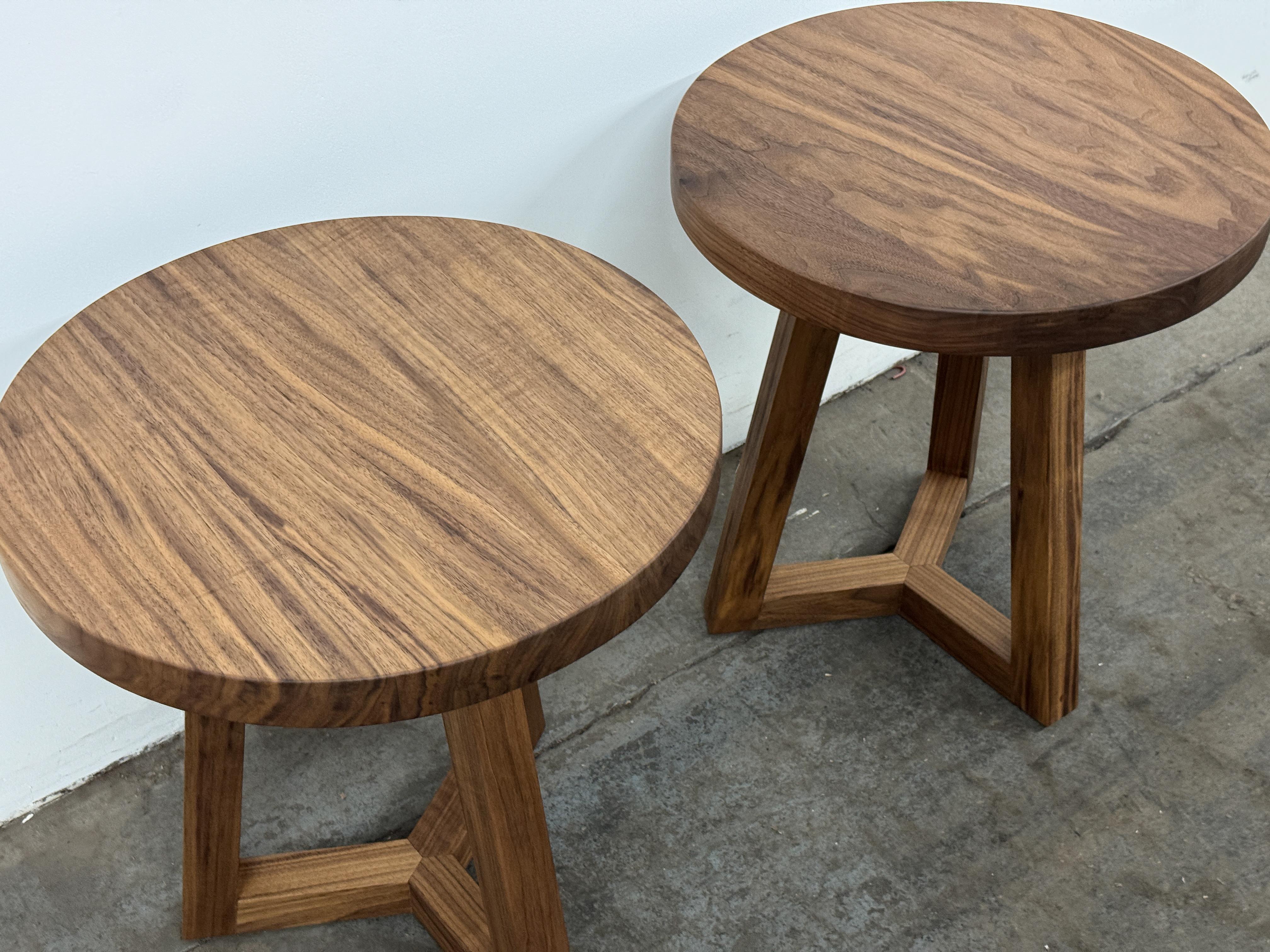 ENZO Round Side Table, Solid Wood End Table, Pedestal Table, Custom Table For Sale 2