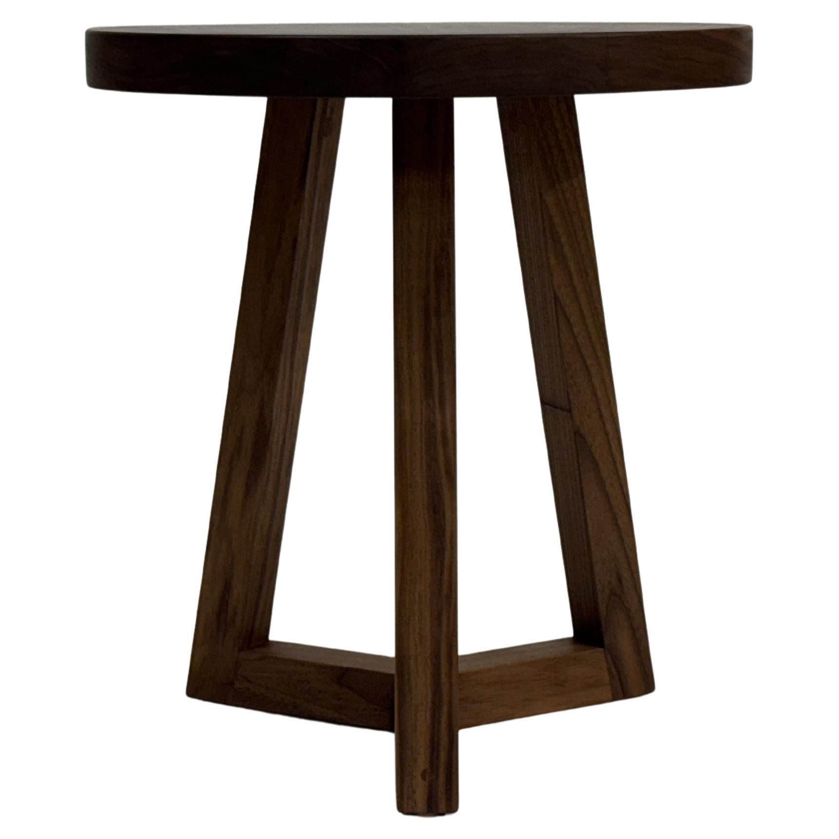 ENZO Round Side Table, Solid Wood End Table, Pedestal Table, Custom Table For Sale