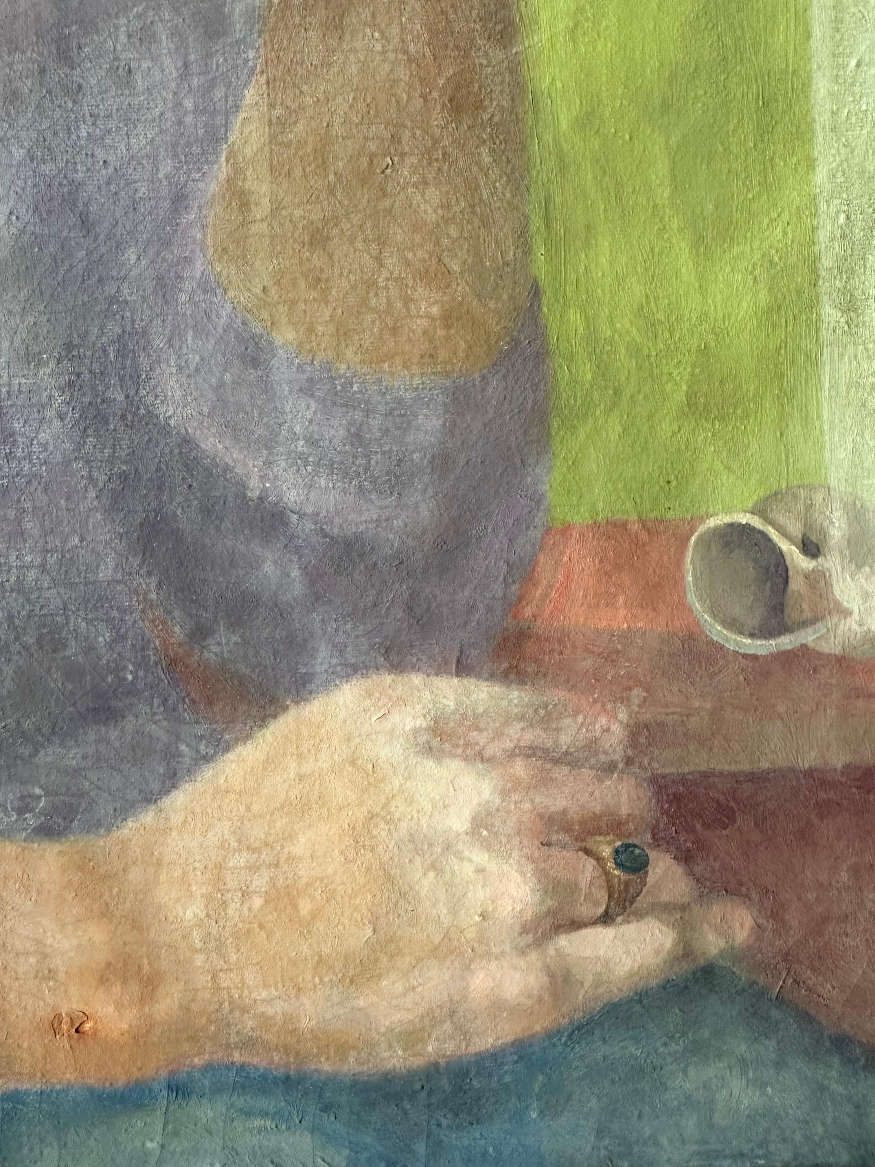 Hermoso Autorretrato de Enzo Russo alias Germano Russo (n.1936). 

Autorretrato, 1961. Óleo sobre lienzo de lino, 24 x 30 pulgadas. Medida enmarcada: 32 x 38 pulgadas. 

Firmado abajo a la izquierda. Buen estado, con pequeñas grietas en la