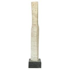 Vintage Enzo Torcoletti Abstract Travertine Sculpture