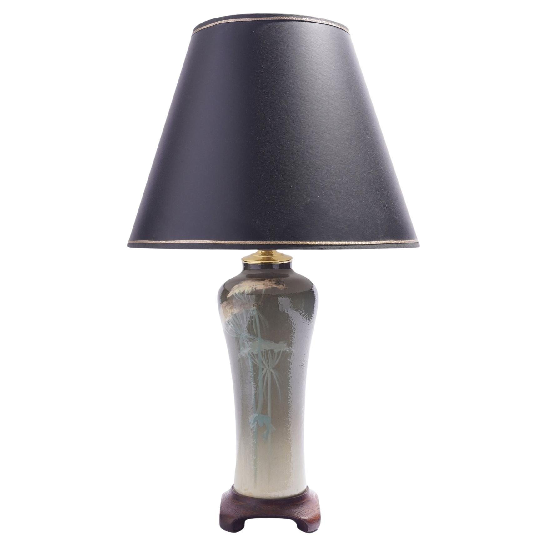 Lampe vase en céramique émaillée océanienne de Weller Pottery, vers 1898-1918