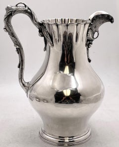Eoff&Shepard for Ball, Black Coin Silver Pitcher from 1850s with Natural Motifs