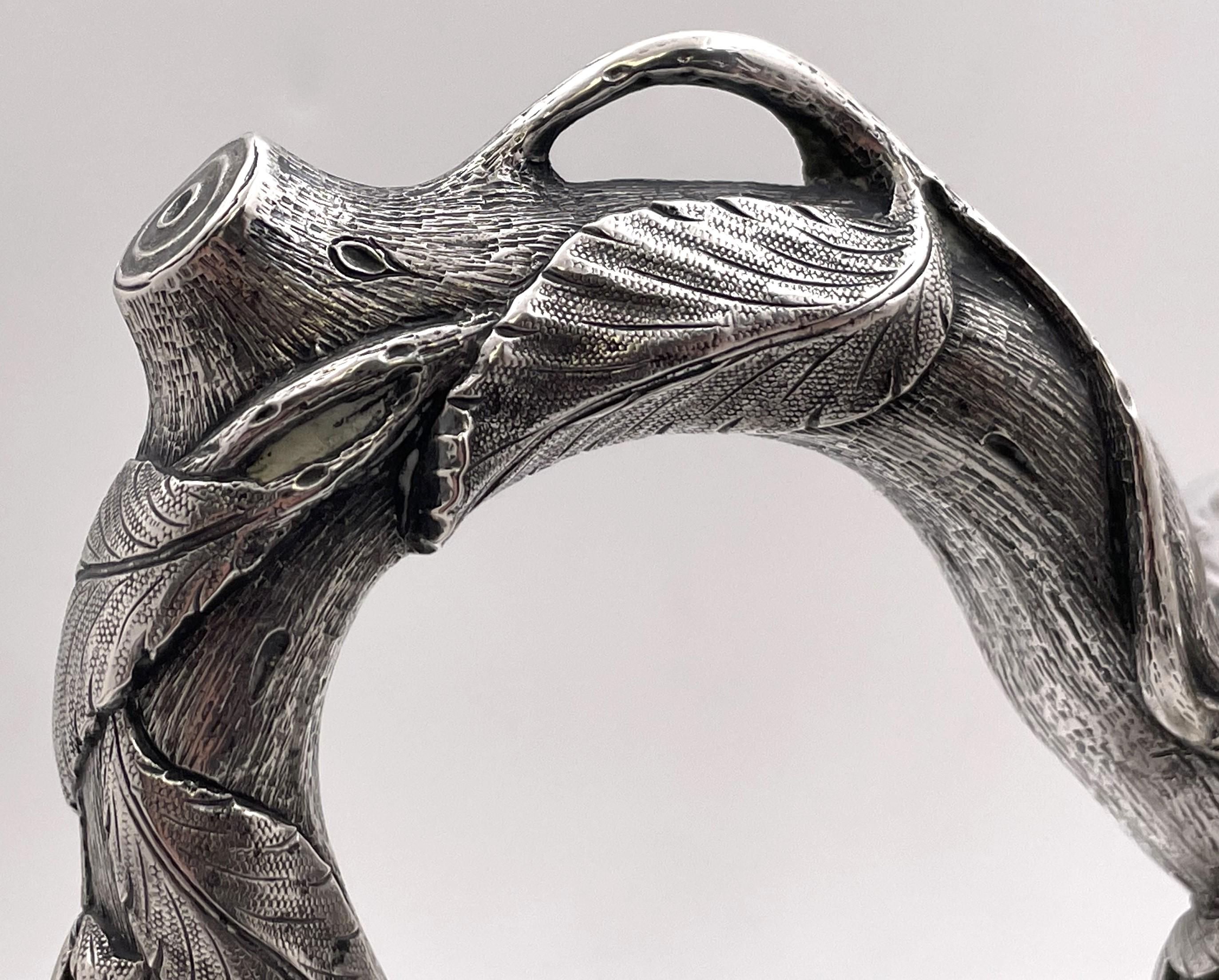 Eoff&Shepard for Ball, Black Coin Silver Pitcher from 1850s with Natural Motifs For Sale 2