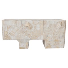 Eoli Credenza in White Onyx, Sculptural and Funcional Sideboard/Cabinet