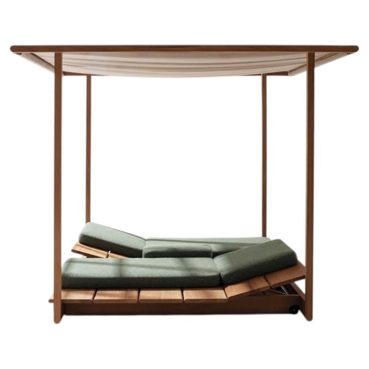 Eolie Teak Outdoor Daybed designed by Roda in Italy