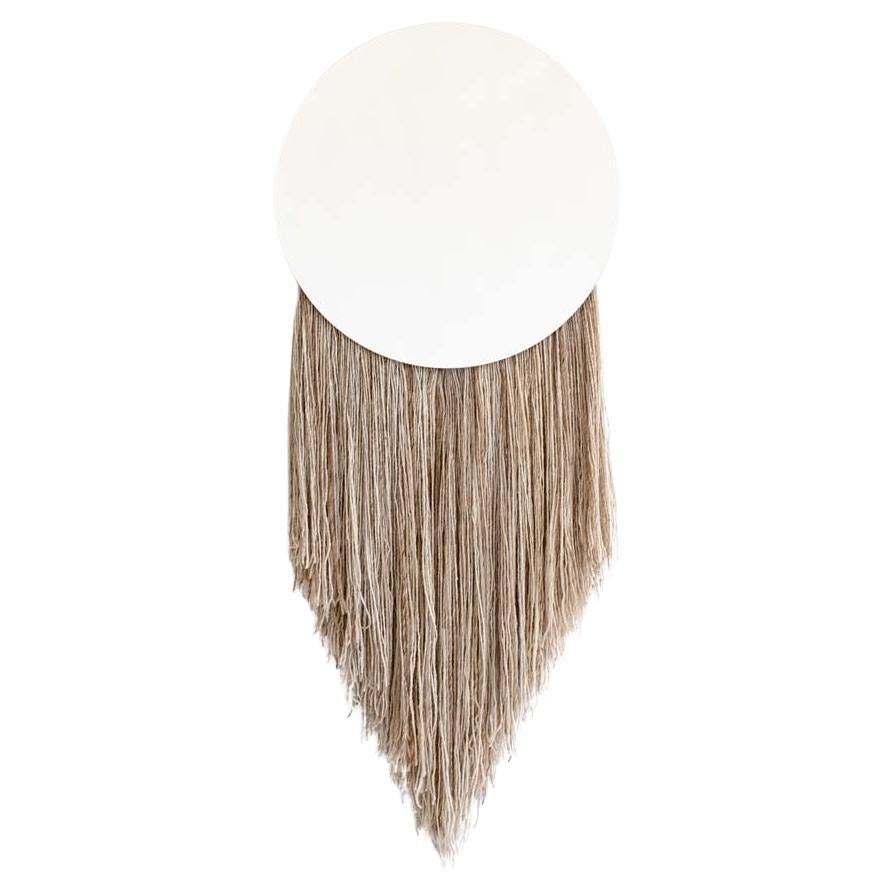 Eos Mirror antique glass and natural fiber For Sale