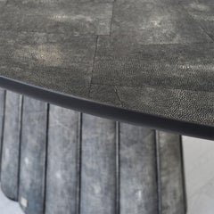 Eos Oval Black Galuchat Leather Dining Table by Cupioli