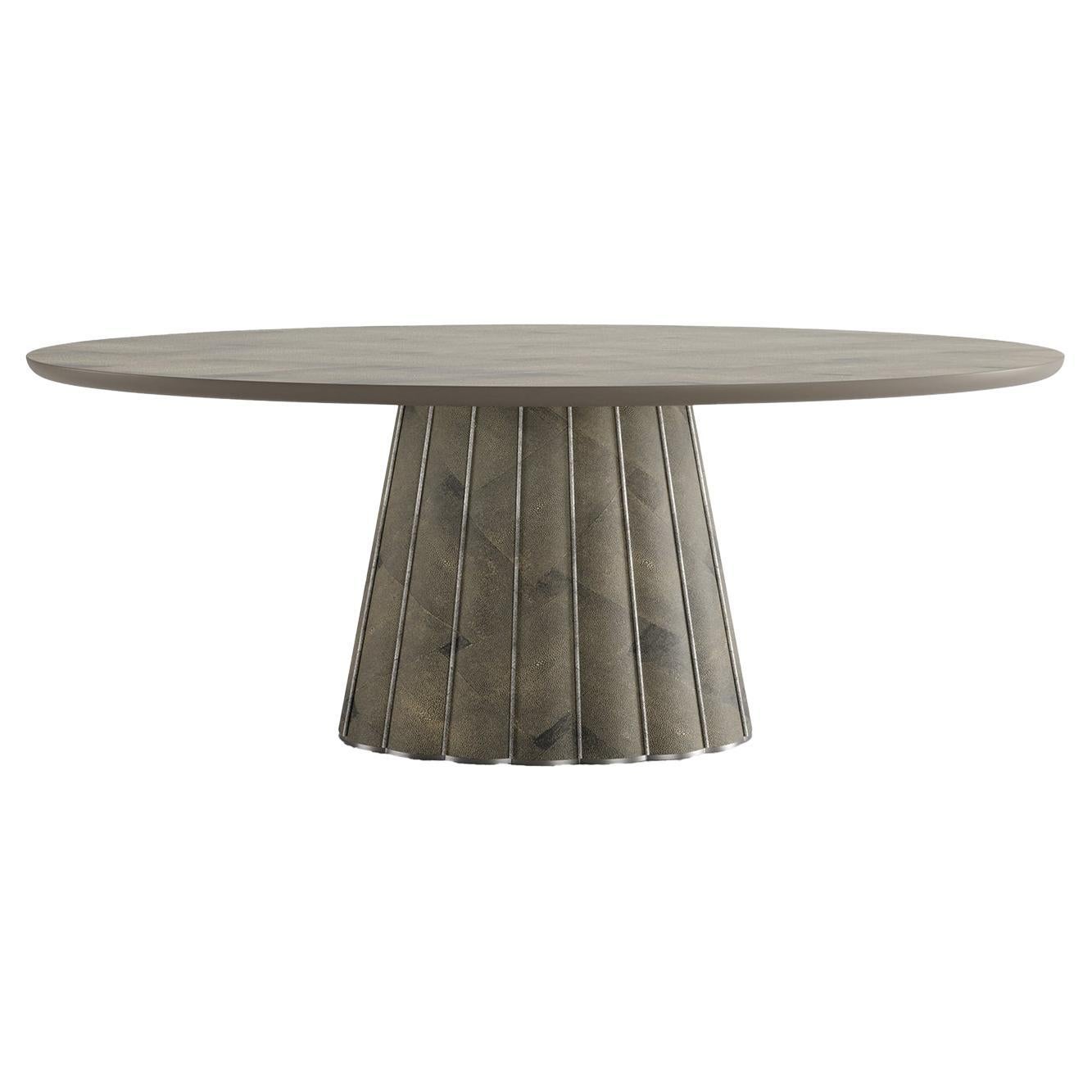 Eos Oval Gray Wood Dining Table