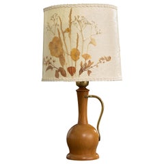 EOS, Table Lamp, Wood, Brass, Parchment, Sweden, 1960s