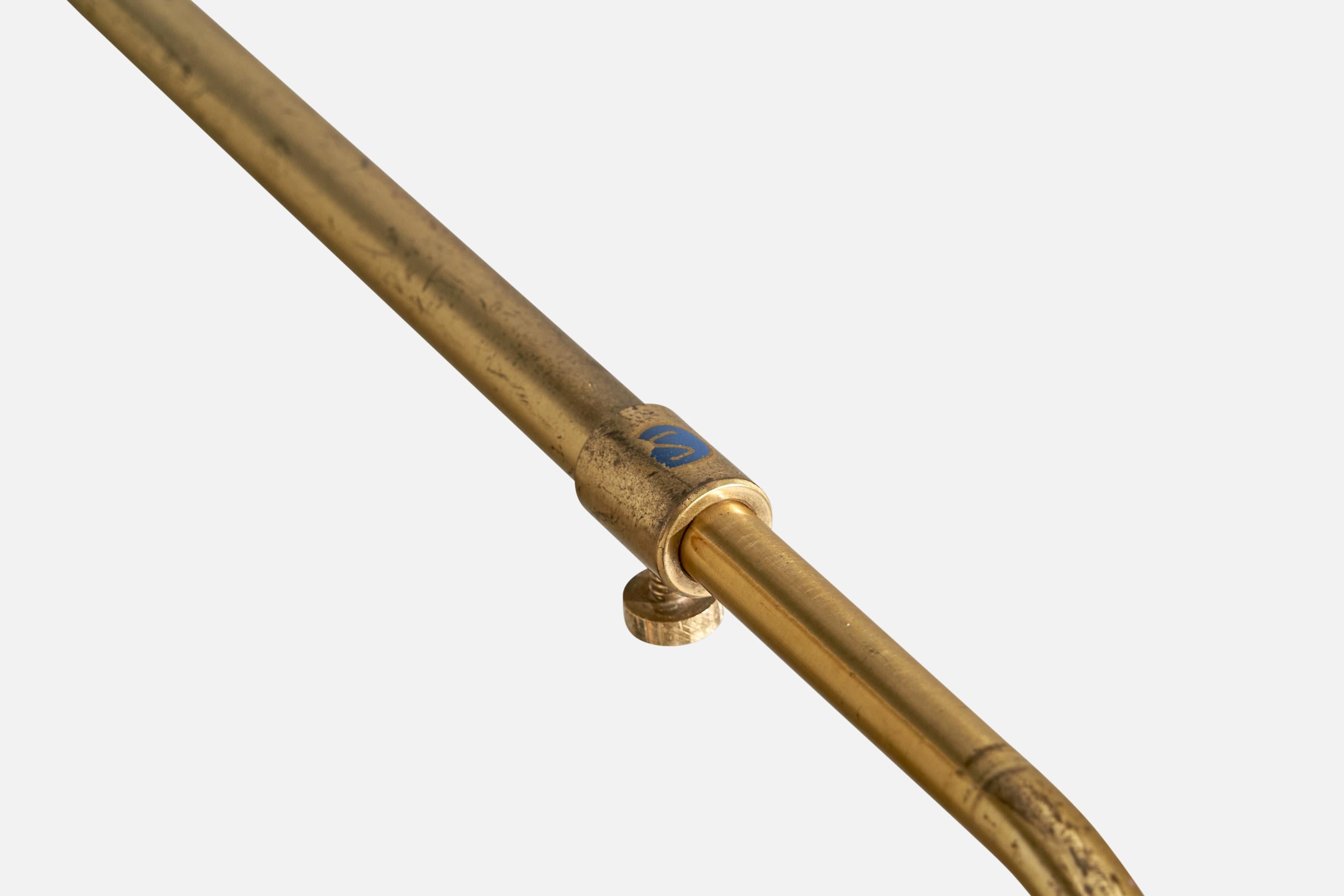 EOS, Wall Light, Brass, Fabric, Sweden, 1940s For Sale 3