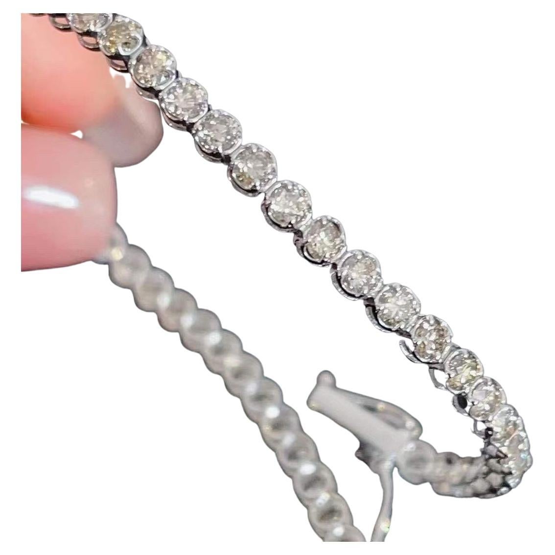 Ēostre 3ct Diamonds Tennis 3 Colour Gold Bracelet