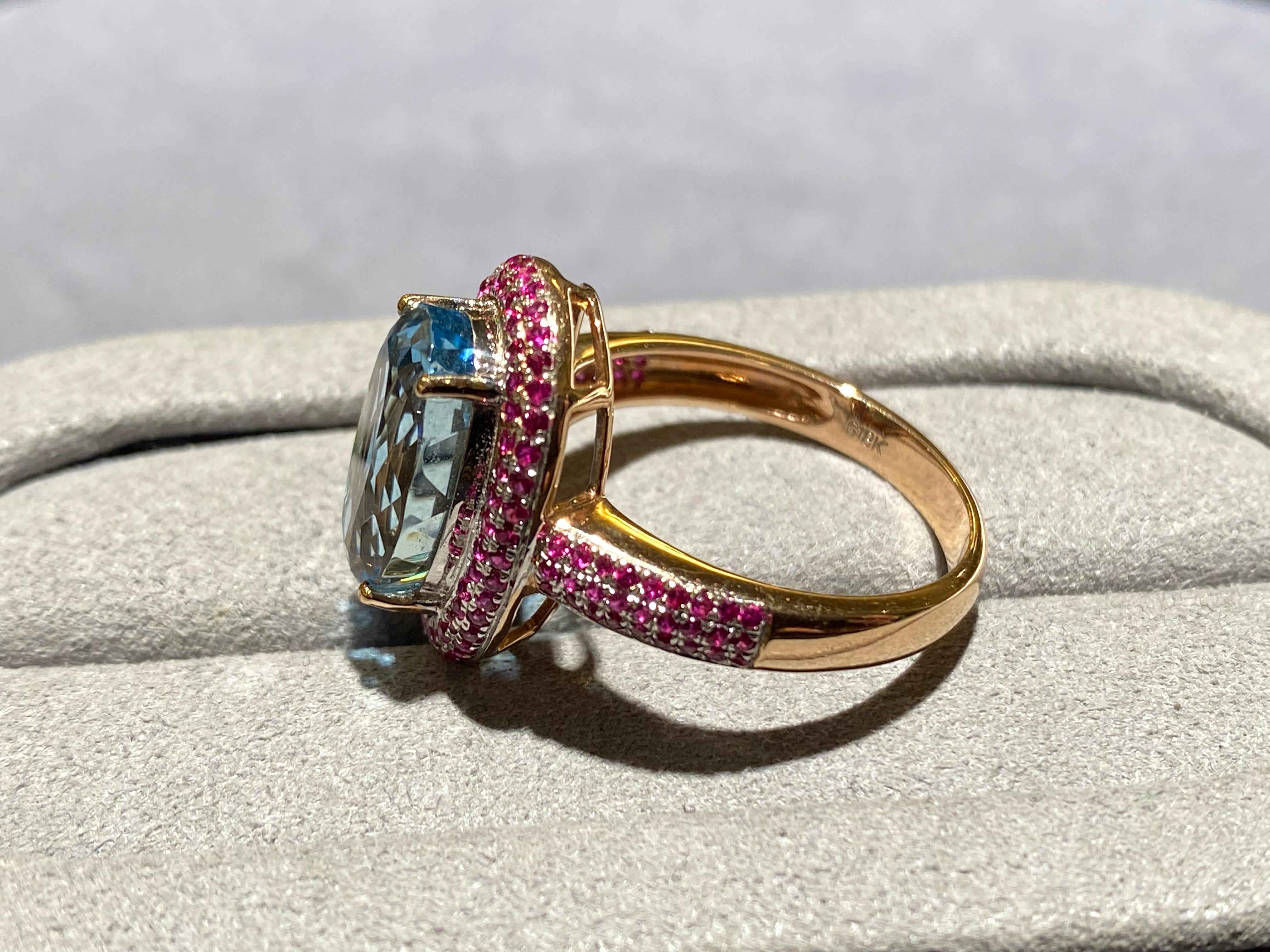 aquamarine and ruby rings