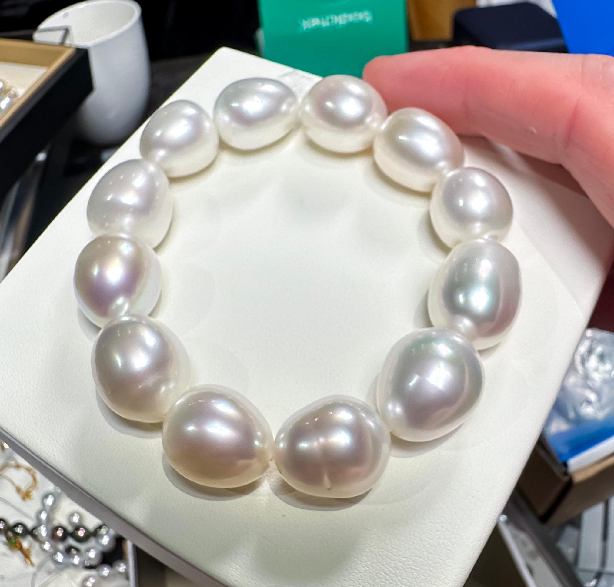 Bead Eostre Australian South Sea oval Pearl Bracelet For Sale