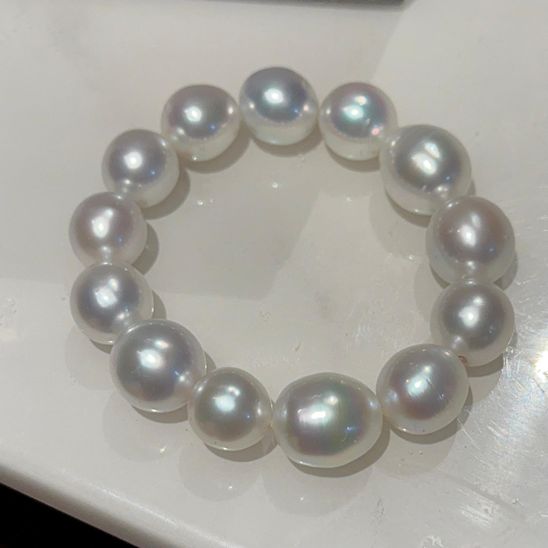 Bracelet de perles ovales Eostre des mers du Sud d'Australie Unisexe en vente