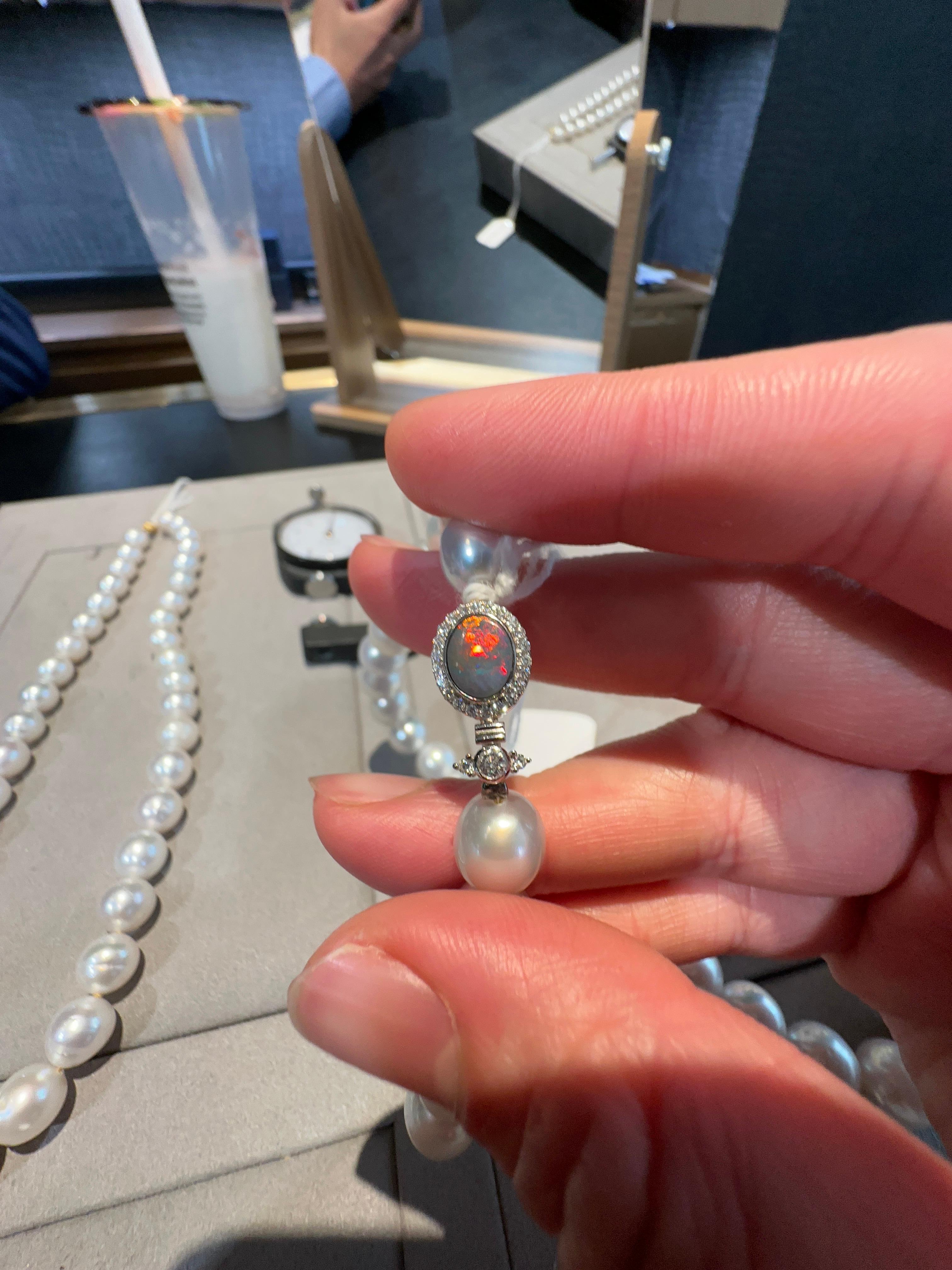 Eostre Australian South Sea Pearls and Australian Opal diamond Gold ...
