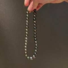 Eostre Black Tahitian Pearl Strand Necklace with 18K Clasp