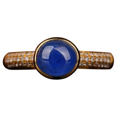 Eostre Burmese Sapphire 2.11ct Unheated and Diamond Yellow Gold Ring