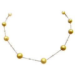 Perla dei mari del sud color oro Eostre  con collana in oro giallo