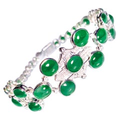 Eostre Jadeit Jade und Diamant Weißgold-Armband
