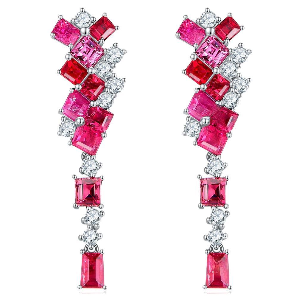 This pair of earring is made with Burmese Spinel. The colour of the Spinel spanning from deepest Vivid Red all the way to Neon Hot Pink. The Burmese Spinel in recent years has gains a lot of popularity and it is now one of the highly sough after gem