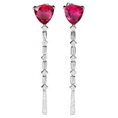 Eostre Rubellite Tourmaline and Diamond White Gold Earring