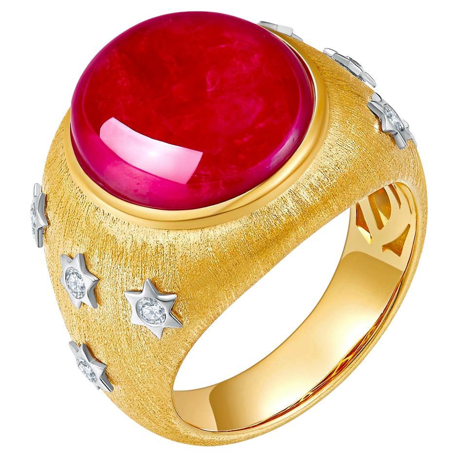Eostre Ruby and Diamond Ring in 18k  Gold