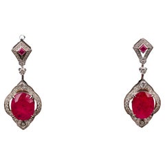 Eostre Ruby and Diamond Earring in 18k White Gold