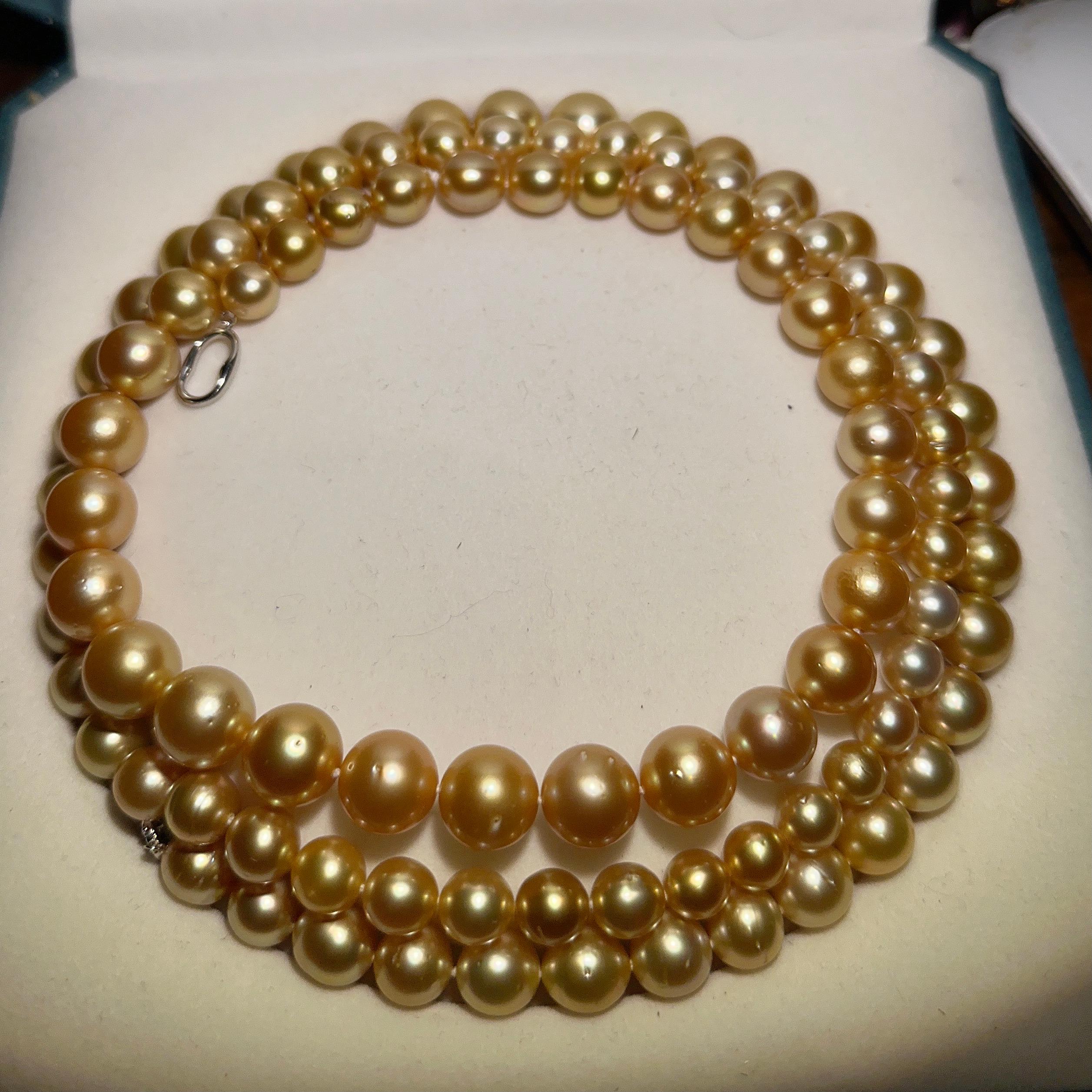 Eostre South Sea Pearls Long Necklace White Gold Clasp In New Condition For Sale In Melbourne, AU