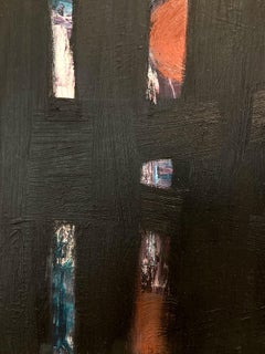 "Linear Composition" Greek Abstract Expressionist Oil Painting on Canvas