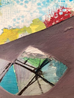 "Landscape Composition" Greek Abstract Expressionist Oil Painting on Canvas