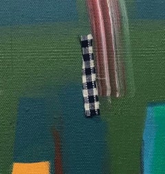 Sunset Enclosed, Handsewn Abstract Textured Textile Collage, Fiber Art Blue Gold