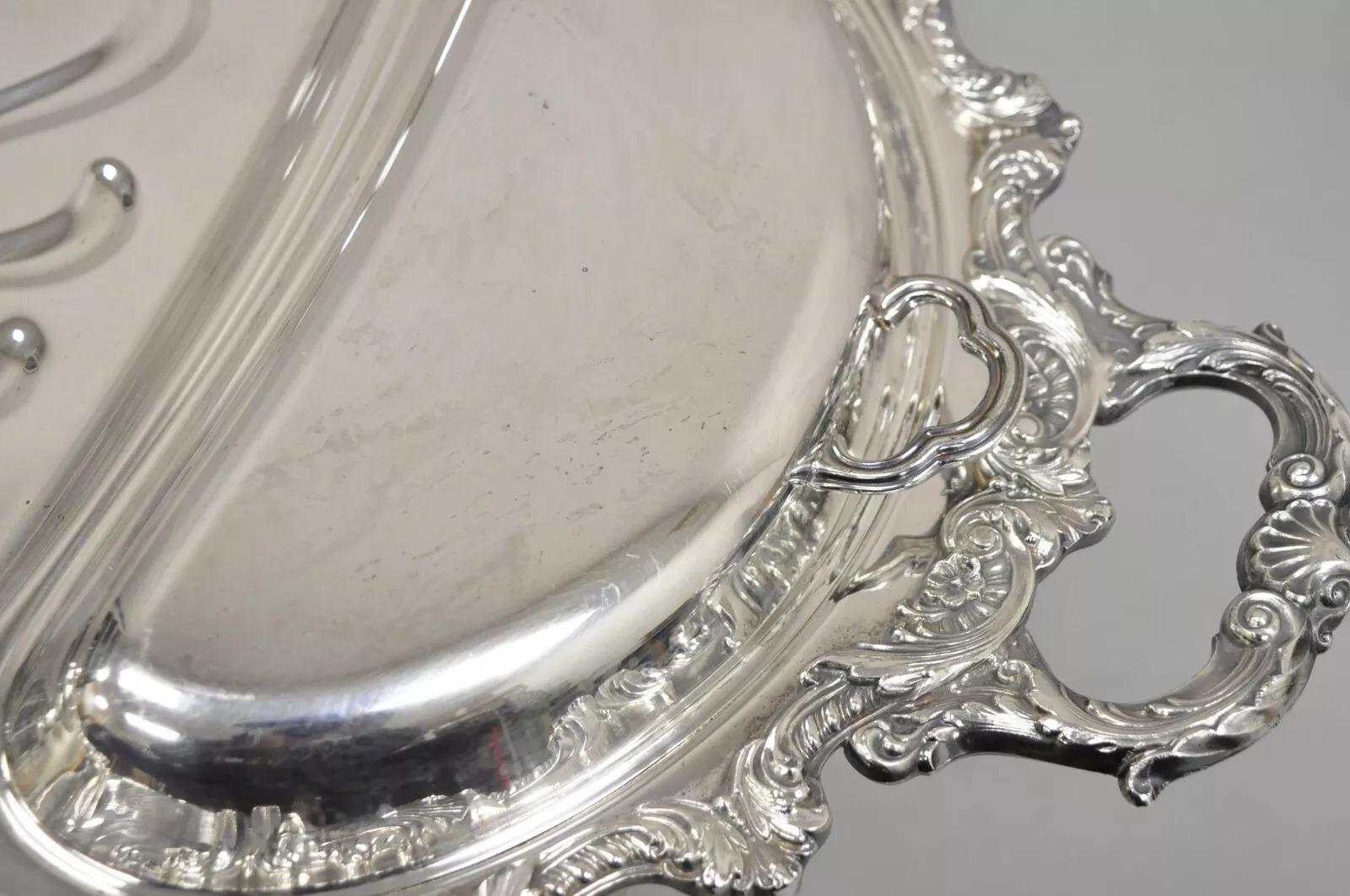 EPCA Plato de plata inglesa antigua de Poole 5036 Cubertería Bandeja de servir en venta 4