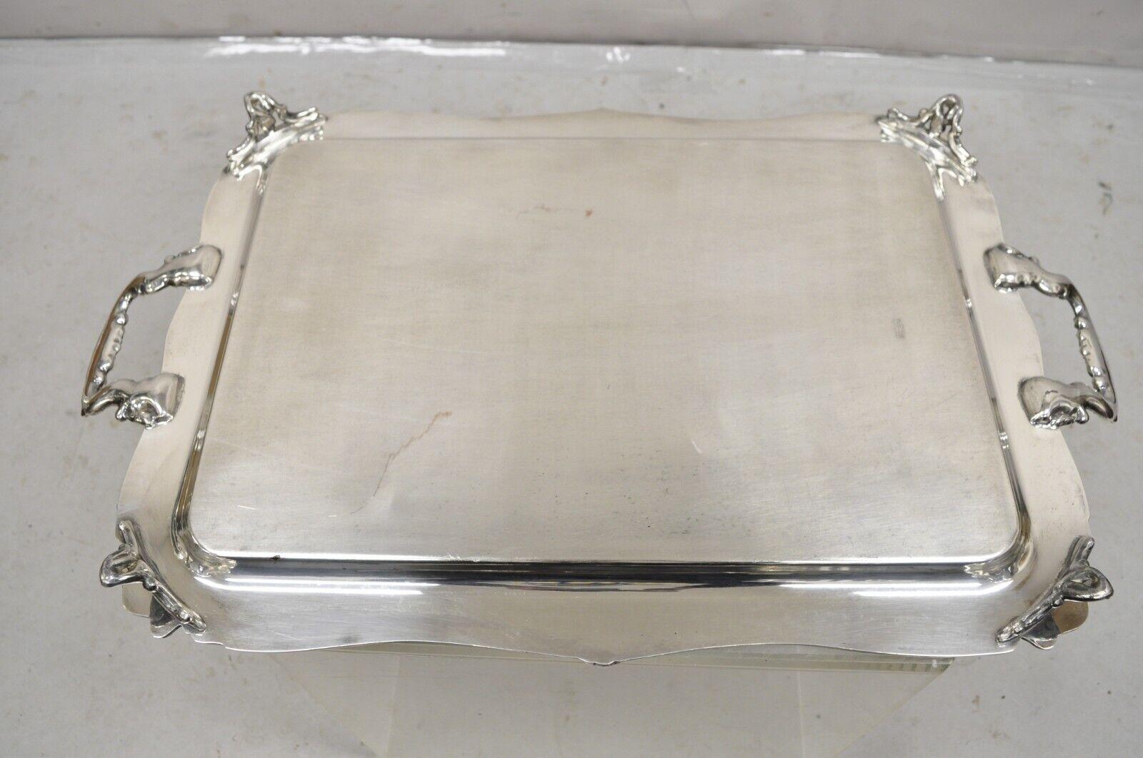 EPCA Poole Silver Co 400 Lancaster Rose Large Silver Plated Serving Platter Tray For Sale 4