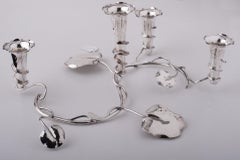 Epergne in Silver Plate with Flowers Holders