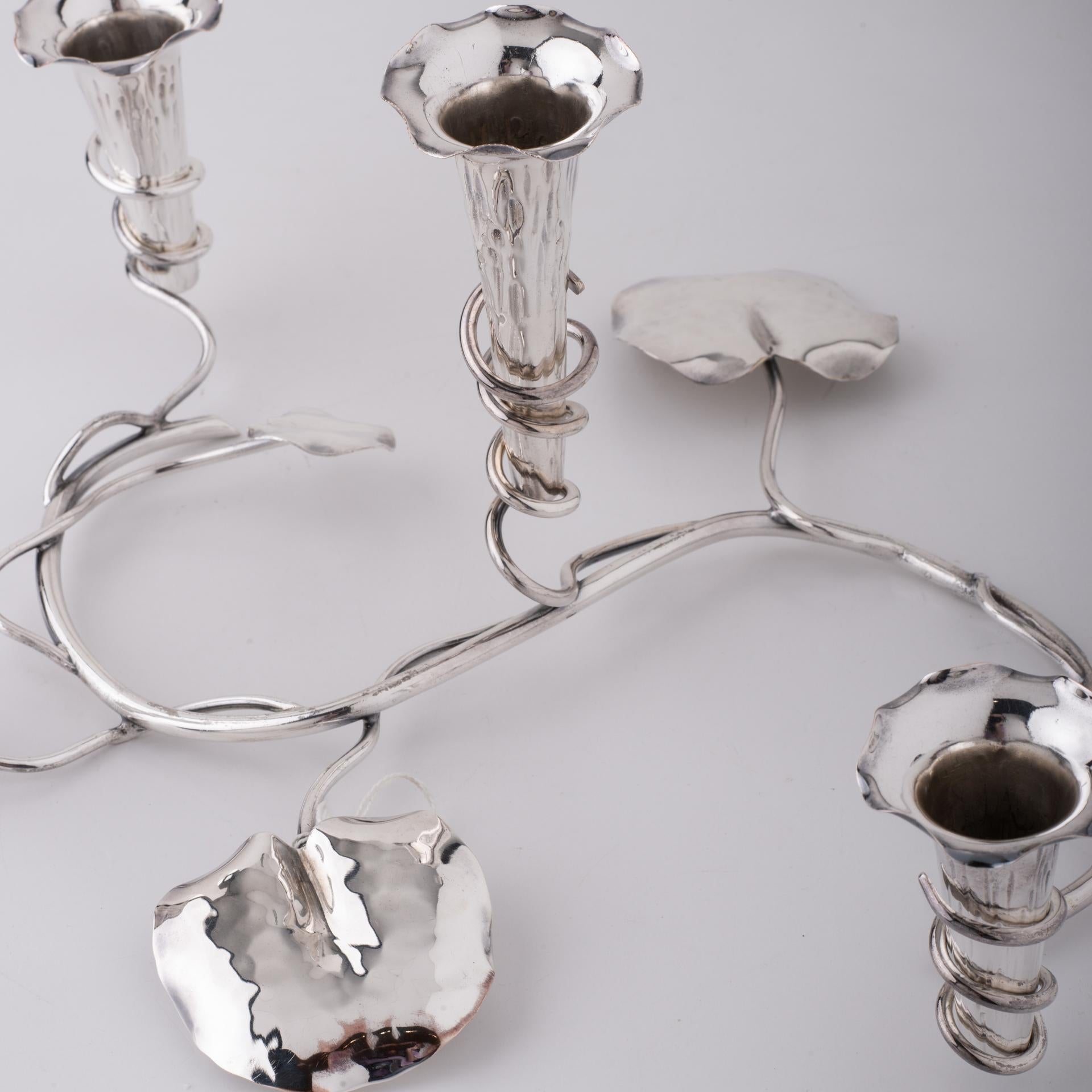 Epergne in Silver Plate with Flowers Holders For Sale 1