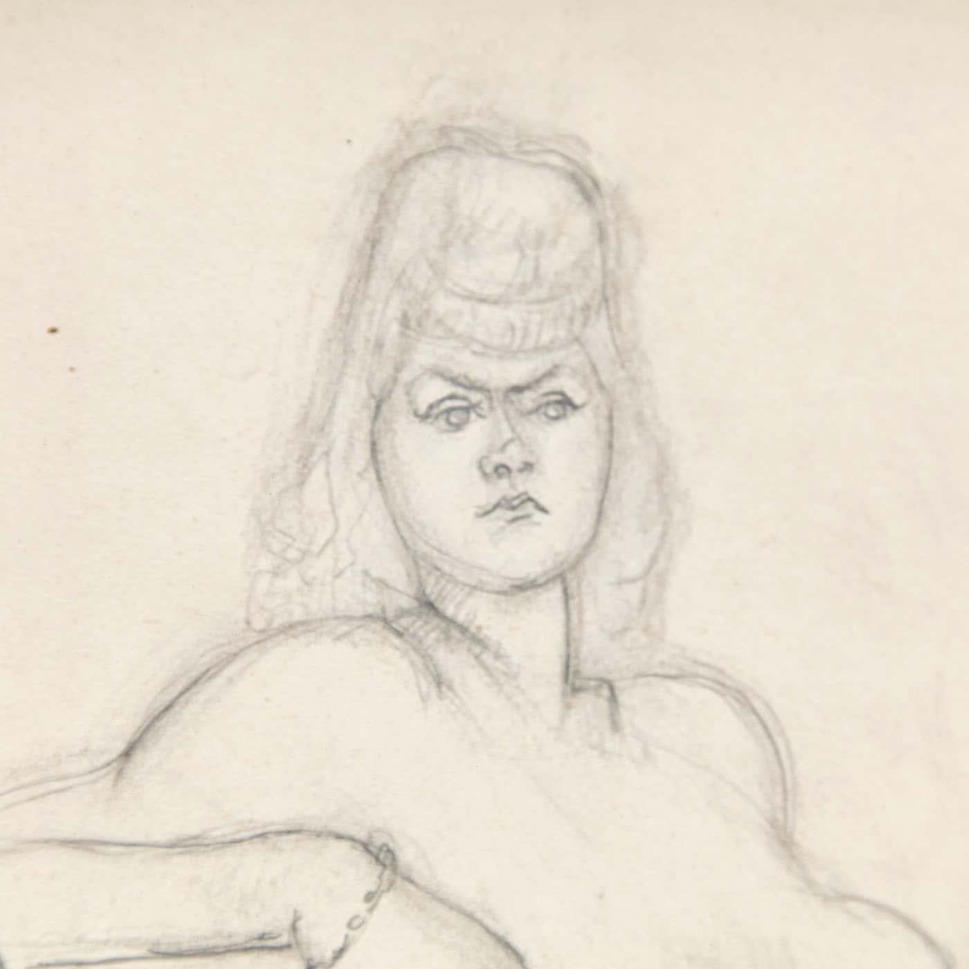 French Ephemeral Beauty: Brassaï's Rare Nude Pencil Drawing, 1944 For Sale