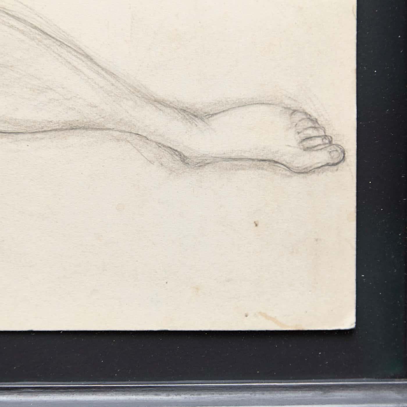 Mid-20th Century Ephemeral Beauty: Brassaï's Rare Nude Pencil Drawing, 1944 For Sale