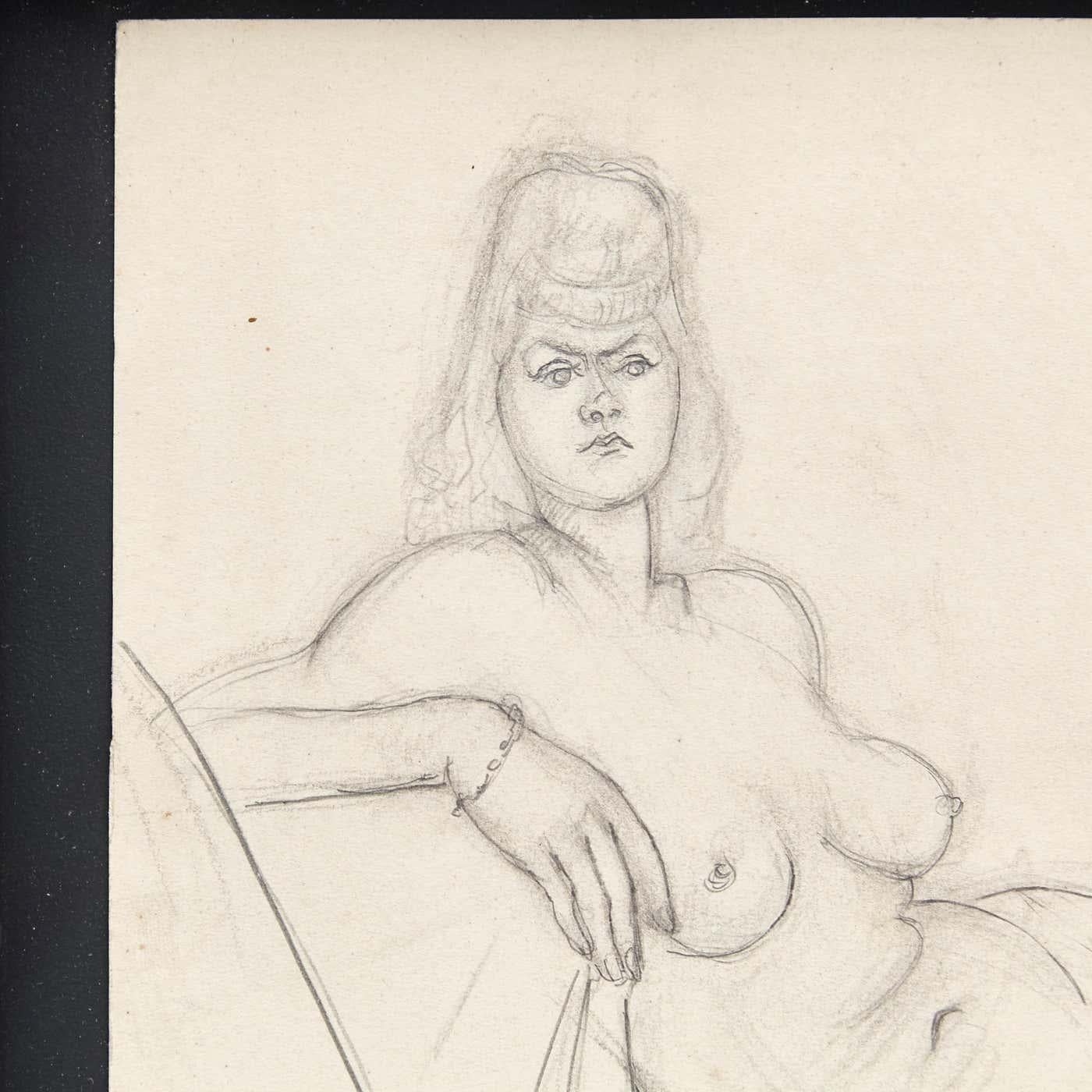Ephemeral Beauty: Brassaï's Rare Nude Pencil Drawing, 1944 For Sale 1