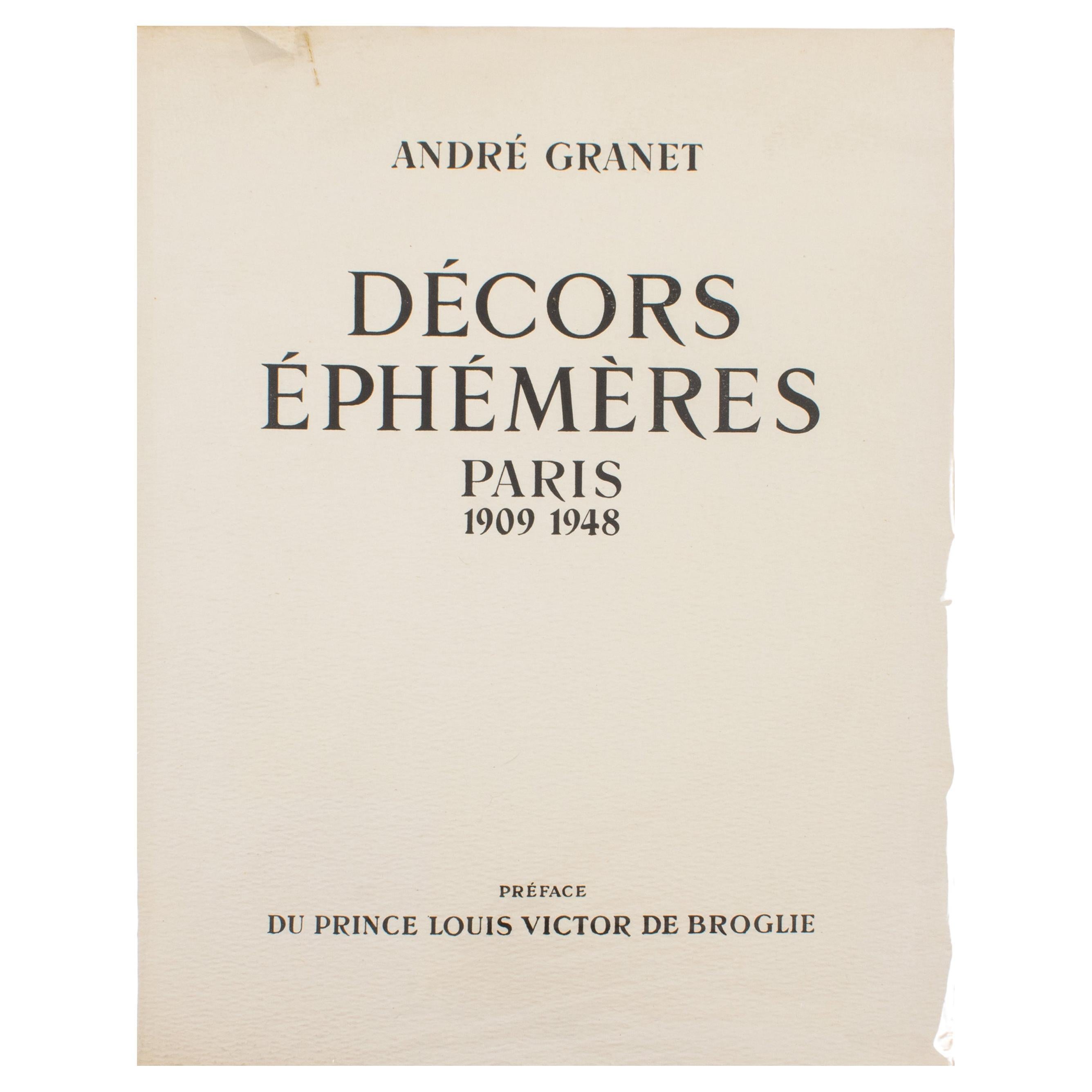 Decorazioni effimere a Parigi Libro francese di André Granet Edizione originale 1948