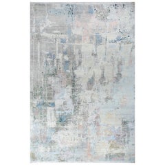 Tappeto Ephemeral Echoes Blue Surf & Forest Green 300X450 cm annodato a mano