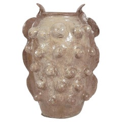 Organic Modern Beige Vase by Pierre Casenove, High-Temp Ceramic