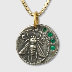 Ephesus, Queen Bee, Tetra Drachm, Ancient Charm Coin (Replica) Pendant, 24kt Gol