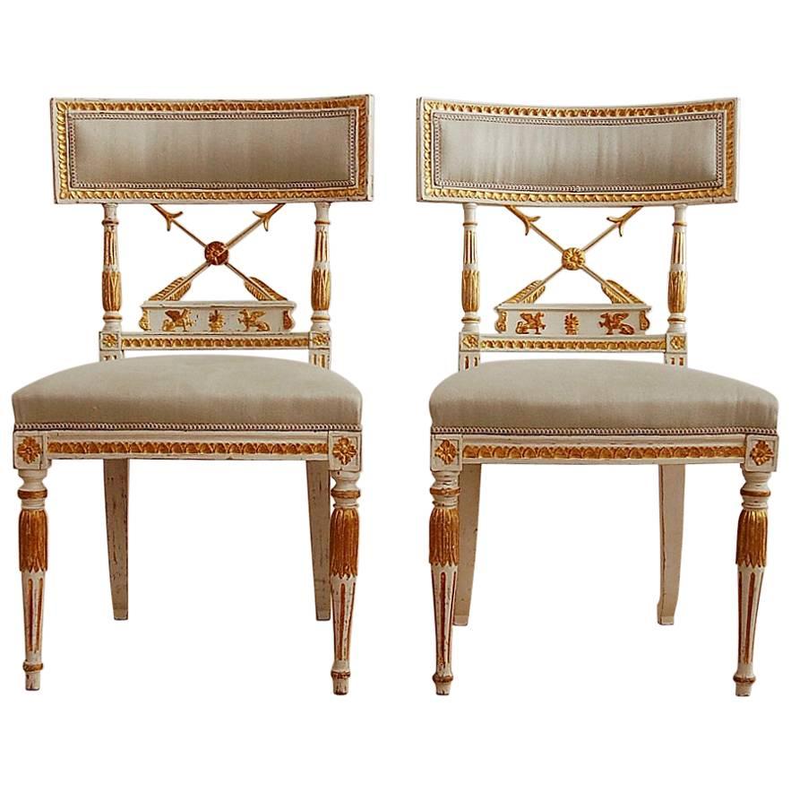 Ephraim Ståhl, Late Gustavian / Early Empire Chairs, Pair, Circa 1800